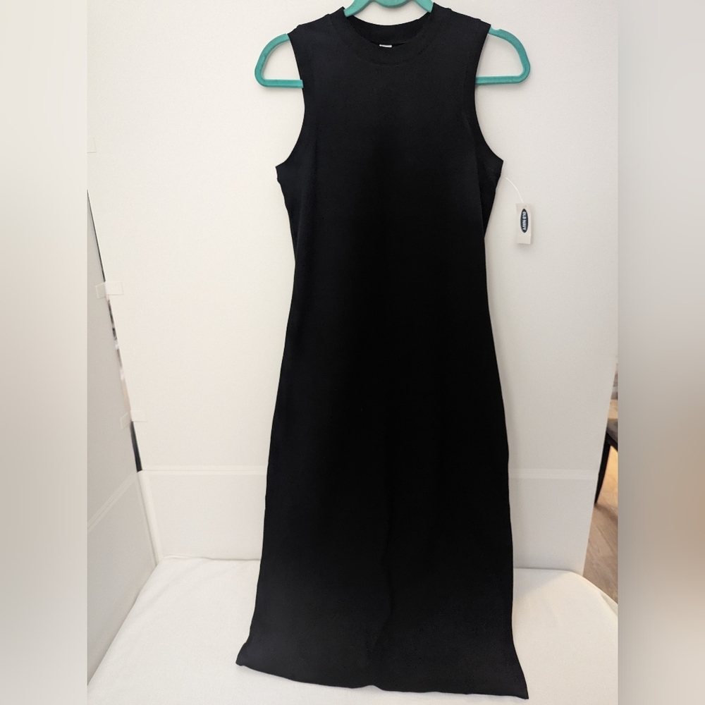 Old Navy Black Sleeveless Crew Neck Maxi Dress Dress